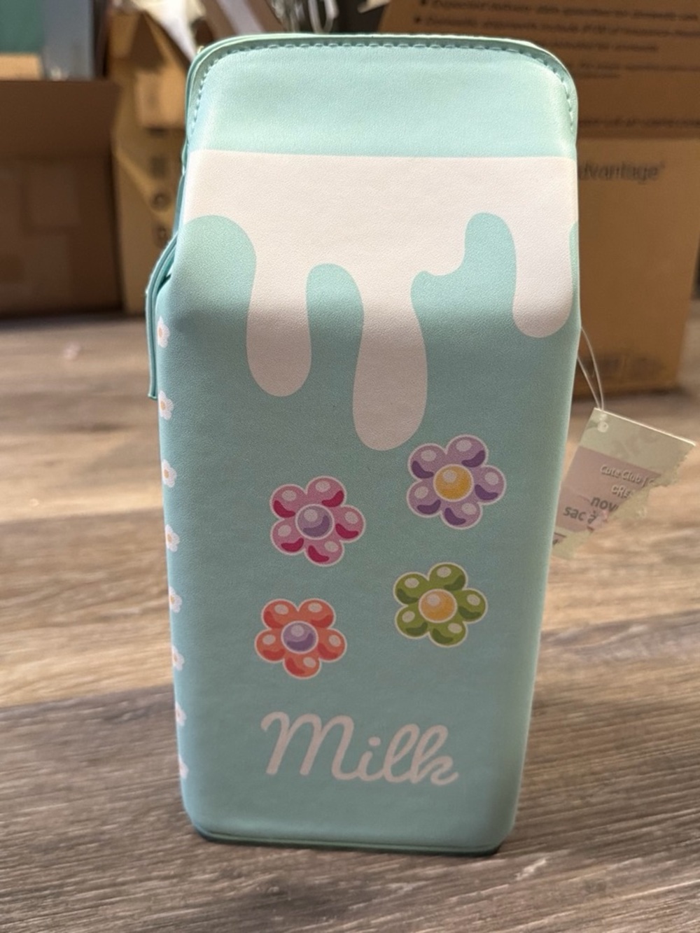 Kids Milk-Themed Pencil Case Pouch - Mint
